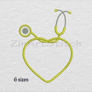 Stethoscope Monogram Frame Embroidery Design Border Embroidery Design Font not included 6 Sizes 8 Formats