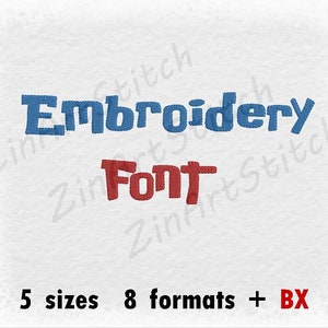 Font Embroidery Design Monogram Alphabet embroidery font 5 Sizes 8 Formats BX formats