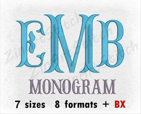 Sewing & Fiber SALE** Fishtail Monogram Embroidery Font 4 Sizes Machine ...