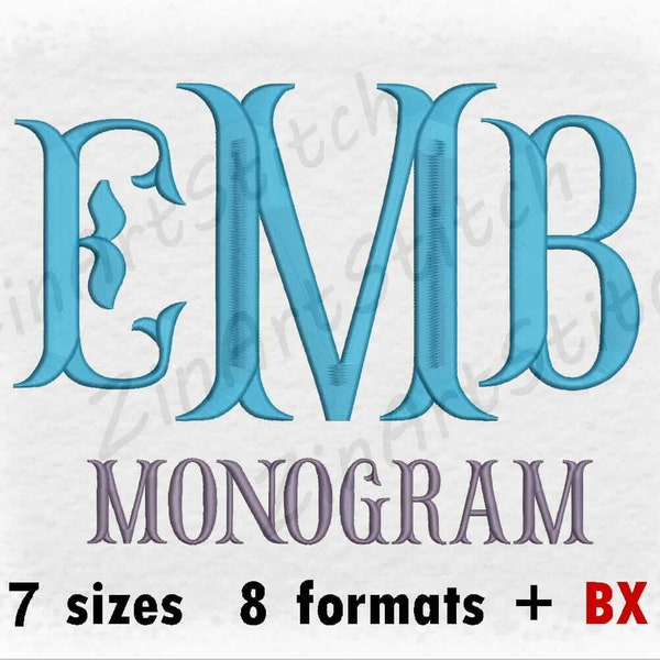 Fishtail Monogram Font Machine Broderie Font Design Machine Broderie Polices Design Alphabet 7 Tailles 8 Formats BX format