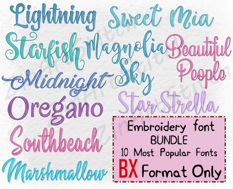 Download Bundle 10 Best Sellers embroidery fonts Embroidery Fonts Pack | Etsy