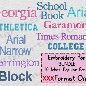 Embroidery Fonts Pack 10 Best Sellers embroidery fonts Bundle Instant Download Alphabet Script Letters Monogram 5 Sizes ONLY XXX format