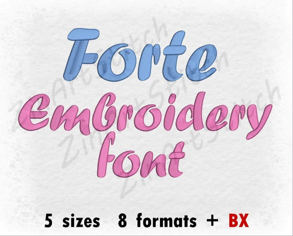 Forte Embroidery Font Machine Embroidery Design Instant Download.