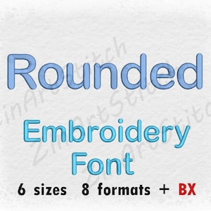 Rounded Block Machine Embroidery Font Monogram Alphabet 6 Sizes 8 Formats BX