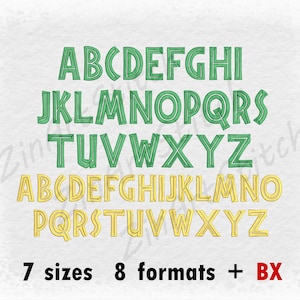 Embroidery Font Machine Embroidery Design Instant Download Monogram Alphabet 7 Sizes 8 formats BX