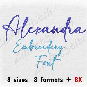 Alexandra Embroidery Font Machine Embroidery Design Punctuations and numbers Instant Download 8 Sizes 8 Formats BX