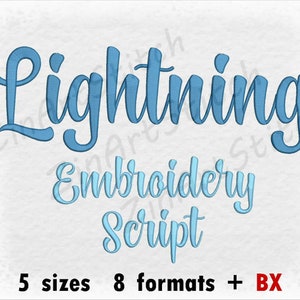 Lightning Script Embroidery Font  Machine Embroidery Design Punctuations and numbers Instant Download 5 Sizes 8 Formats BX