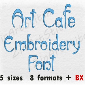 Fuente de bordado Art Cafe - Diseño de bordado a máquina - Descarga instantánea - 5 tamaños