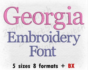 Georgia Stickerei Schrift - Maschinenstickerei Design - Numbers - Instant Download - 5 Größen