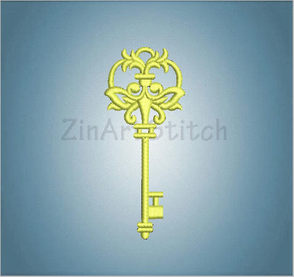 Vintage Key Machine Embroidery Design Instant Download Key 3 Etsy