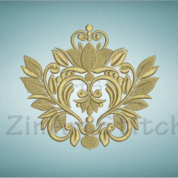 Disegno per ricamo a macchina ornamentale ed elegante, download immediato, 8 formati