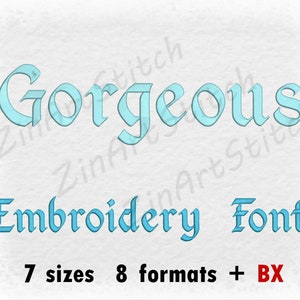 Gorgeous Embroidery Font Machine Embroidery Design Instant Download Monogram Alphabet 7 Sizes 8 Formats BX