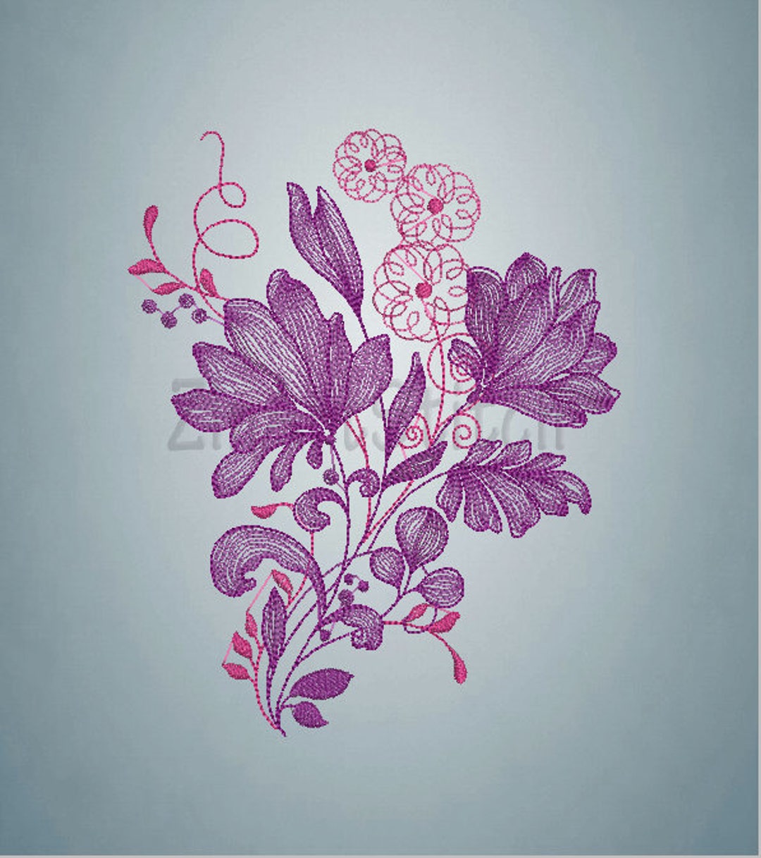 Floral Machine Embroidery Design, Flower File (instant Download) - Etsy
