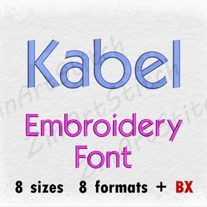Kabel Embroidery Font Machine Embroidery Design Instant Download Monogram Alphabet 8 Sizes 8 Formats BX