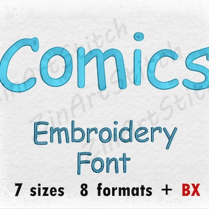 Comics Embroidery Font Machine Embroidery Design Instant Download Monogram Alphabet 7 Sizes 8 Formats BX