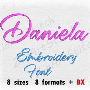 Daniela Embroidery Font Machine Embroidery Design Punctuations and numbers Instant Download 8 Sizes 8 Formats BX