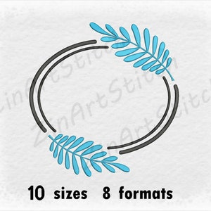 Floral Frame Monogram Border Embroidery Design Frame Design border 10 Sizes 8 Formats