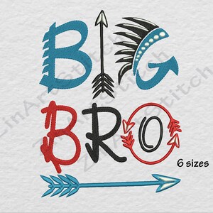 Big Bro-borduurontwerp met borduurmachine Instant Download 6 maten 8 formaten