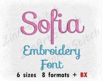 Sofia Embroidery Font Machine Embroidery Design Instant Download Monogram Alphabet 6 Sizes 8 Formats BX