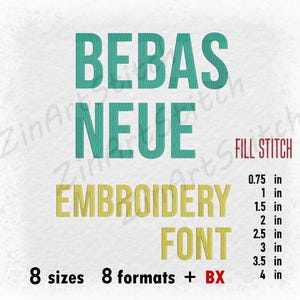 Bebas Neue Embroidery Fill Stitch Font Machine Embroidery Design Instant Download Monogram Alphabet 8 Sizes 8 Formats BX
