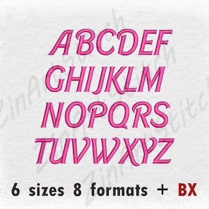 Embroidery Font Machine Embroidery Design Instant Download Monogram Alphabet 6 Sizes 8 Formats BX