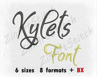 Carattere ricamo Kylets - Disegno ricamo a macchina - Download immediato - 6 dimensioni