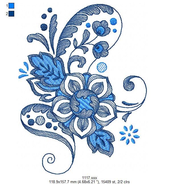 Floral Machine Embroidery Design Embroidery Flowers File - Etsy