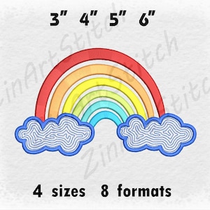 Rainbow embroidery design Embroidery Machine Instant Download Baby embroidery file 4 Sizes 8 Formats