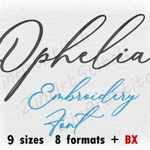 Ophelia Embroidery Font Machine Embroidery Design Punctuations and numbers Instant Download 9 Sizes 8 Formats BX