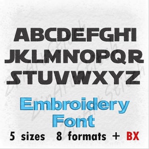 Embroidery Font Machine Embroidery Design Instant Download Monogram Alphabet 5 Sizes 8 Formats BX
