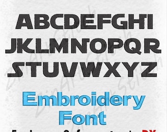 Embroidery Font - Machine Embroidery Design - Instant Download - 5 Sizes