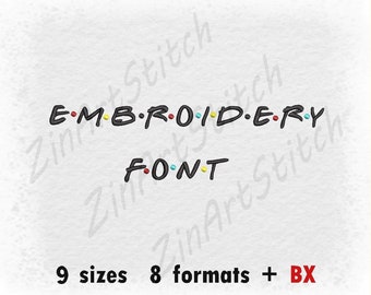 Embroidery Font Machine Embroidery Design Punctuations and numbers Instant Download Alphabet 9 Sizes 8 Formats BX