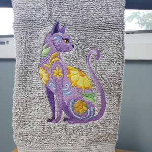 Cute Cat Fleece Towel with Loop