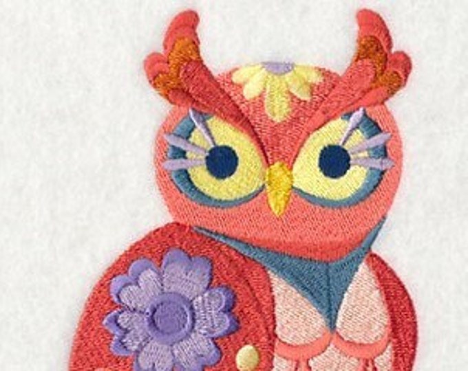 Owl animal  flower power bath hand towel set custom embroidered personalized
