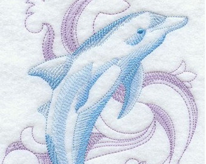 baroque dolphin hand towel set custom embroidered