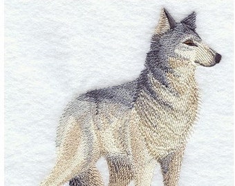 Gray Wolf choice bath hand towel custom embroidered personalized