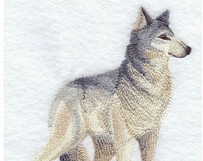 Gray Wolf choice bath hand towel custom embroidered personalized