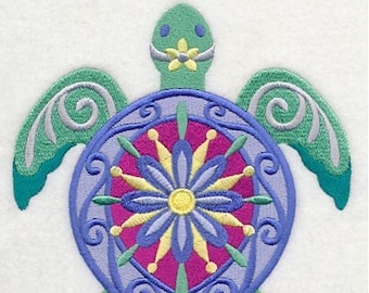 Sea Turtle animal  flower power bath hand towel set custom embroidered personalized