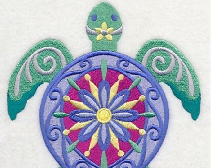 Sea Turtle animal  flower power bath hand towel set custom embroidered personalized