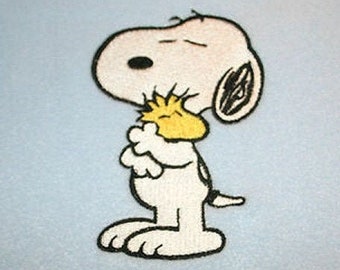 Snoopy Woodstock inspired hand towel set custom embroidered personalized