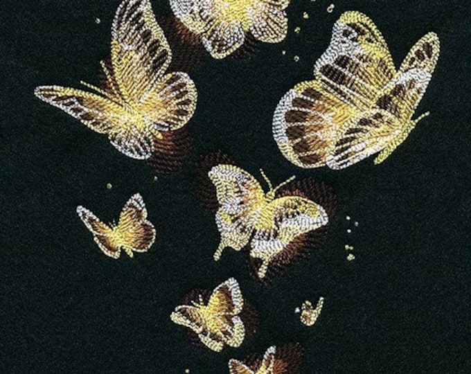 Fluttering Butterfly Group bath hand towel set custom embroidered