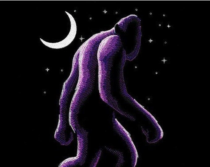 Bigfoot Sasquatch moonlit hand towel set his hers custom embroidered