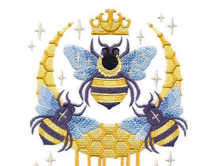 Queen Bee Crown beehive bath towel set custom embroidered