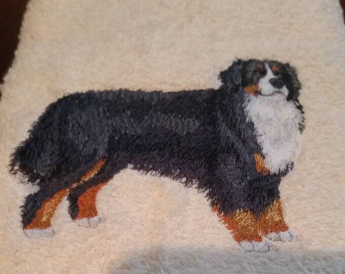 Australian Shepherd Dog bath hand towel set custom embroidered