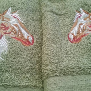 Western horse hand towel set custom embroidered