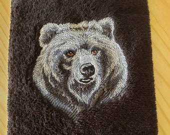 Majestic Bear hand towel set custom embroidered personalized