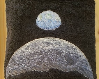 Lunar Landing moon space hand towel set custom embroidered personalized