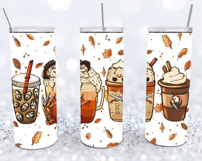 Halloween scary movie inspired 20oz stainless steel tumbler cup