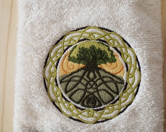 Tree Of Life hand towel set custom embroidered personalized
