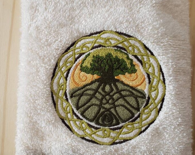 Tree Of Life hand towel set custom embroidered personalized